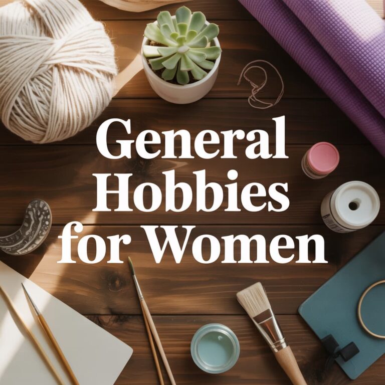 A group of women enjoying various general hobbies for women, including painting, gardening, and reading in a bright, cheerful setting.