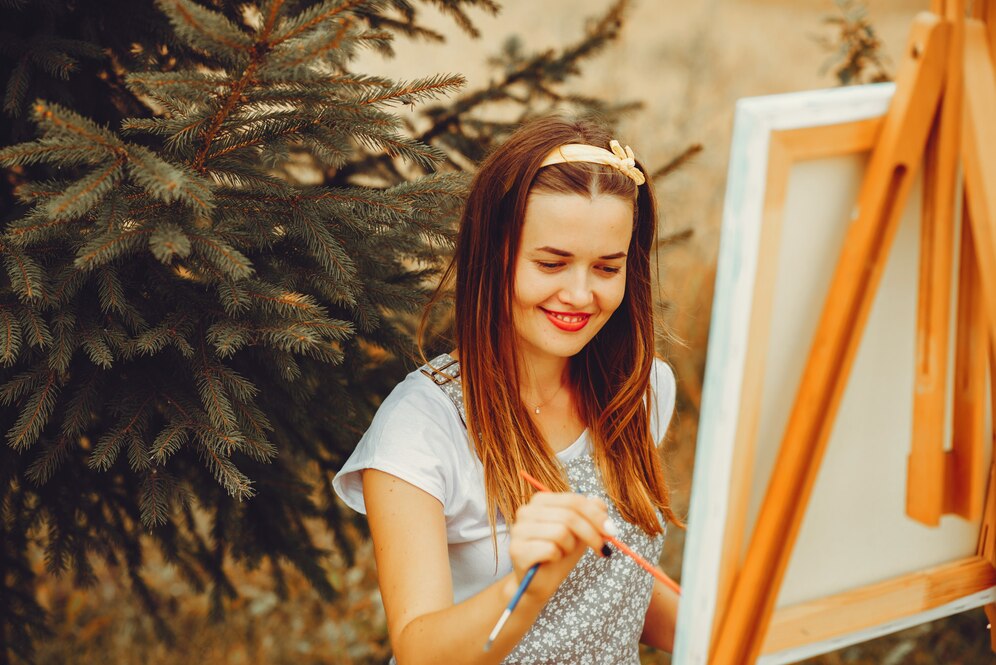 Relaxing winter hobbies for women – paint by numbers for creativity and stress relief.