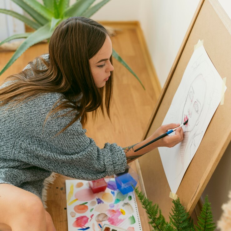 "Painting or drawing – one of the great hobbies for women to express creativity and relax through art."