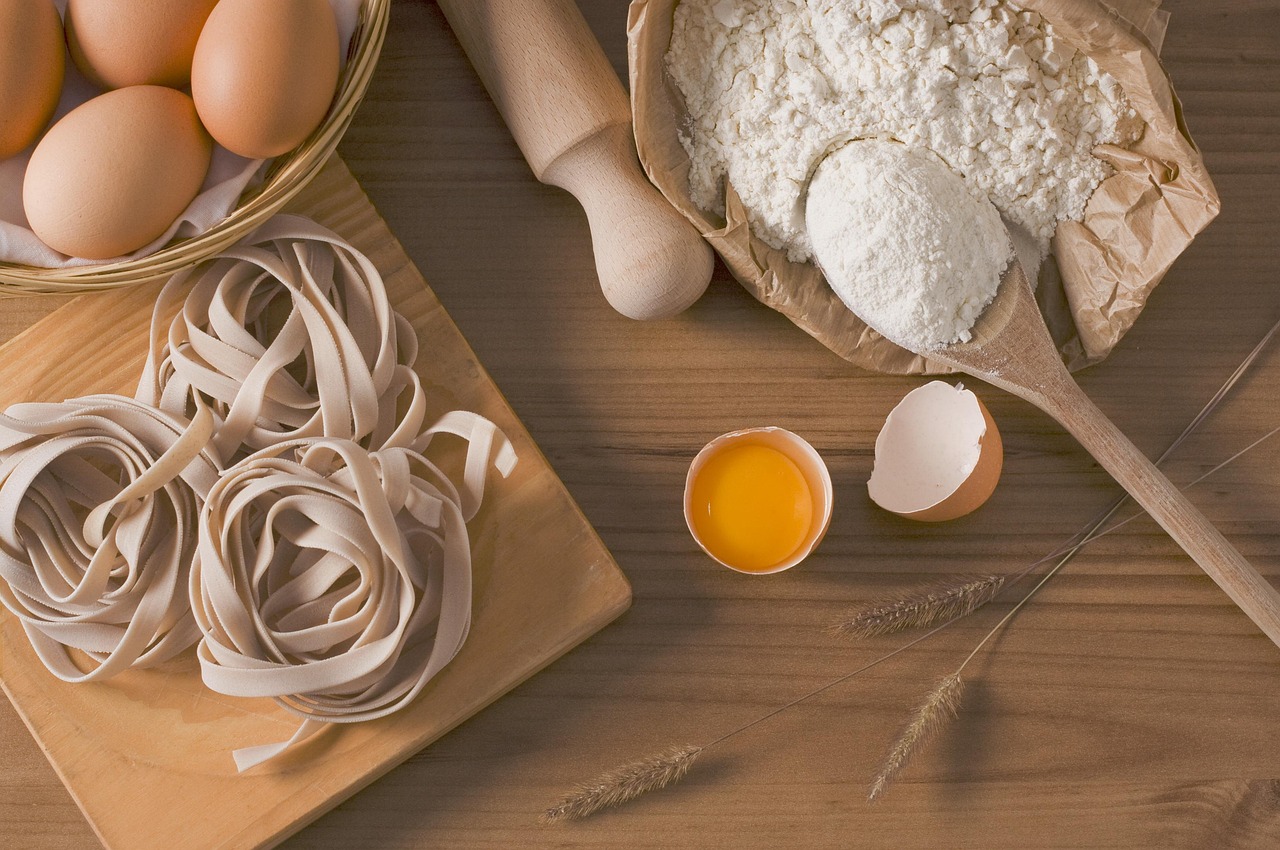 Baking at home, a creative and relaxing hobby for women at home, making fresh pastries in the kitchen.