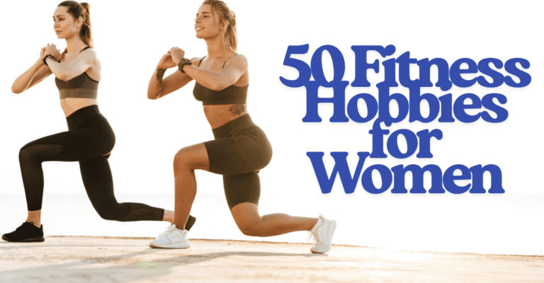 Two women doing lunges in activewear as part of outdoor fitness hobbies for women.