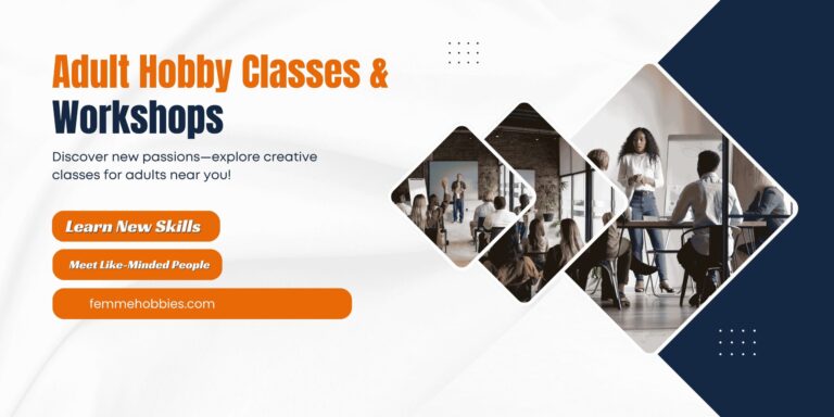 Adult hobby classes and workshops for adults near you — people learning new skills together in a classroom setting.