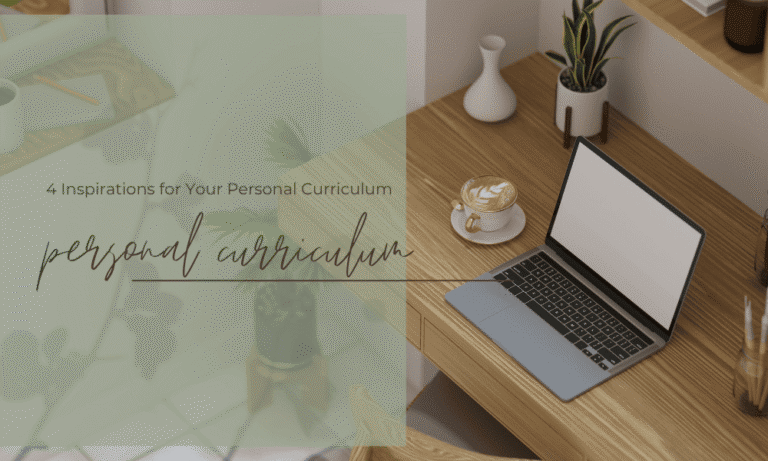 laptop, coffee mug, and cozy workspace setup inspiring ideas for a personal curriculum