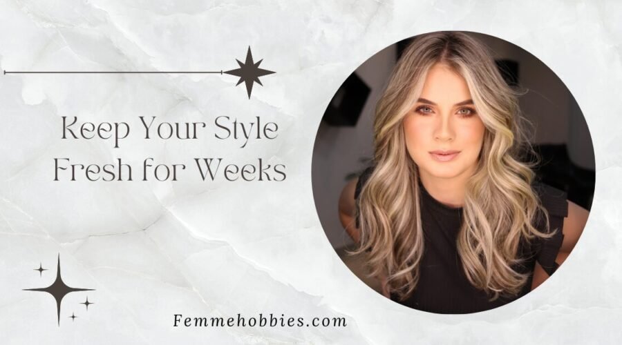 Woman with soft, wavy blonde hair styled neatly, representing effective hairstyle care and long-lasting style freshness.