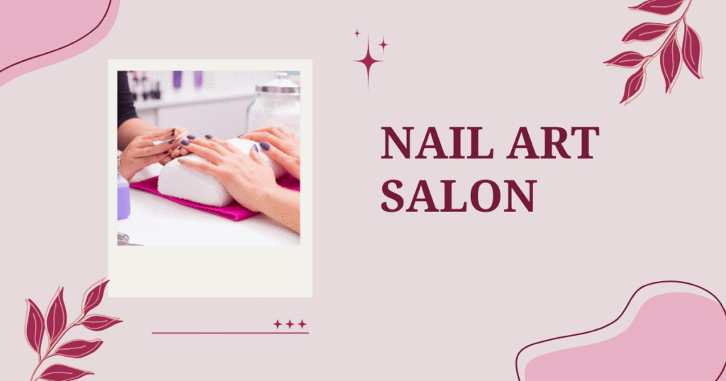 Nail technician working on a client’s nails at a professional salon, showing a manicure session with tools and hands close-up.