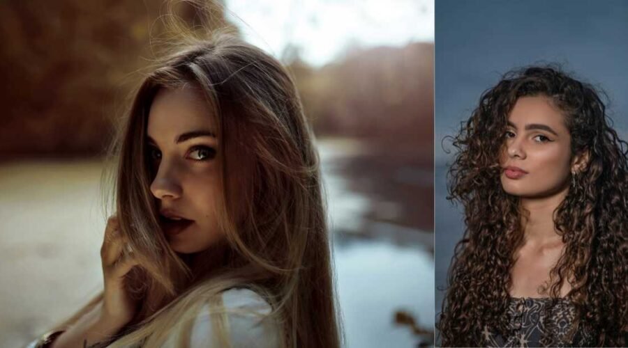 Hairstyles with part on the side featuring long straight and curly hair looks