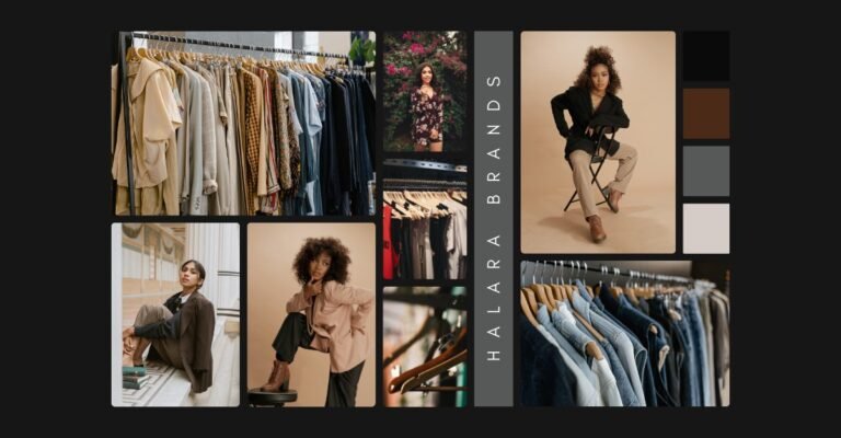 Halara fashion style board featuring neutral-toned outfits, modern silhouettes, and curated wardrobe pieces showcasing Halara’s minimalist and versatile aesthetic.